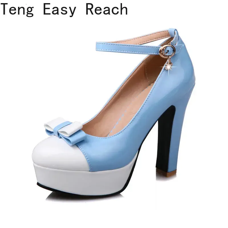 2024 New Platform Square High Heel Women Pumps - Sweet Butterfly Knot Women's High Heel Shoes, Mixed Color Party Shoes