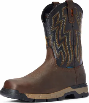 Ariat Men's Rebar Flex Western Waterproof Work Boot, Dark Brown