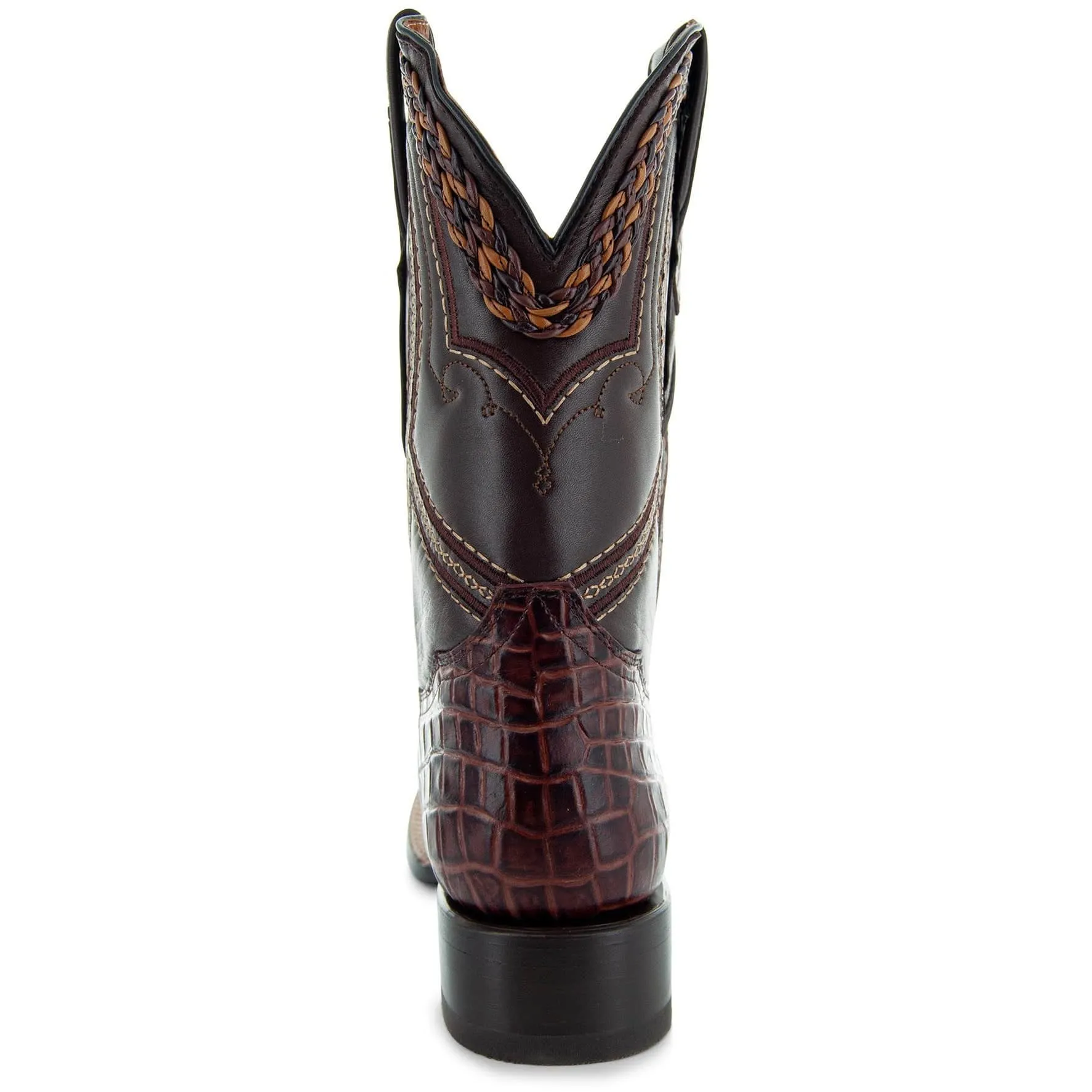 Caiman Hornback Print Cowboy Boots | Men's Square Toe Boots (H7005)