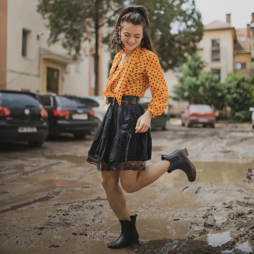 Chelsea Matte Black Rain Boots by Roma