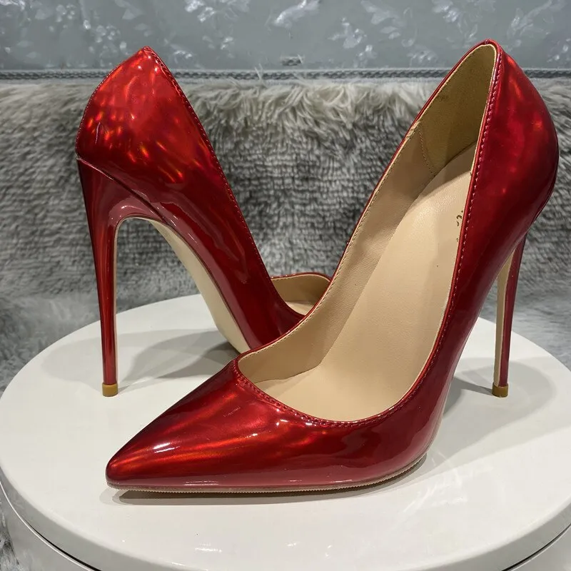 Laser Red Patent Leather 12 cm High Heel Stiletto's