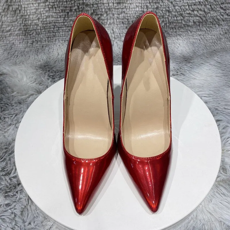 Laser Red Patent Leather 12 cm High Heel Stiletto's