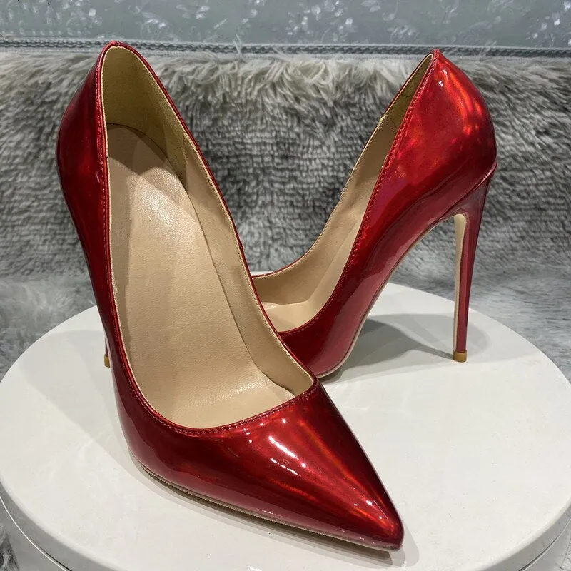 Laser Red Patent Leather 12 cm High Heel Stiletto's