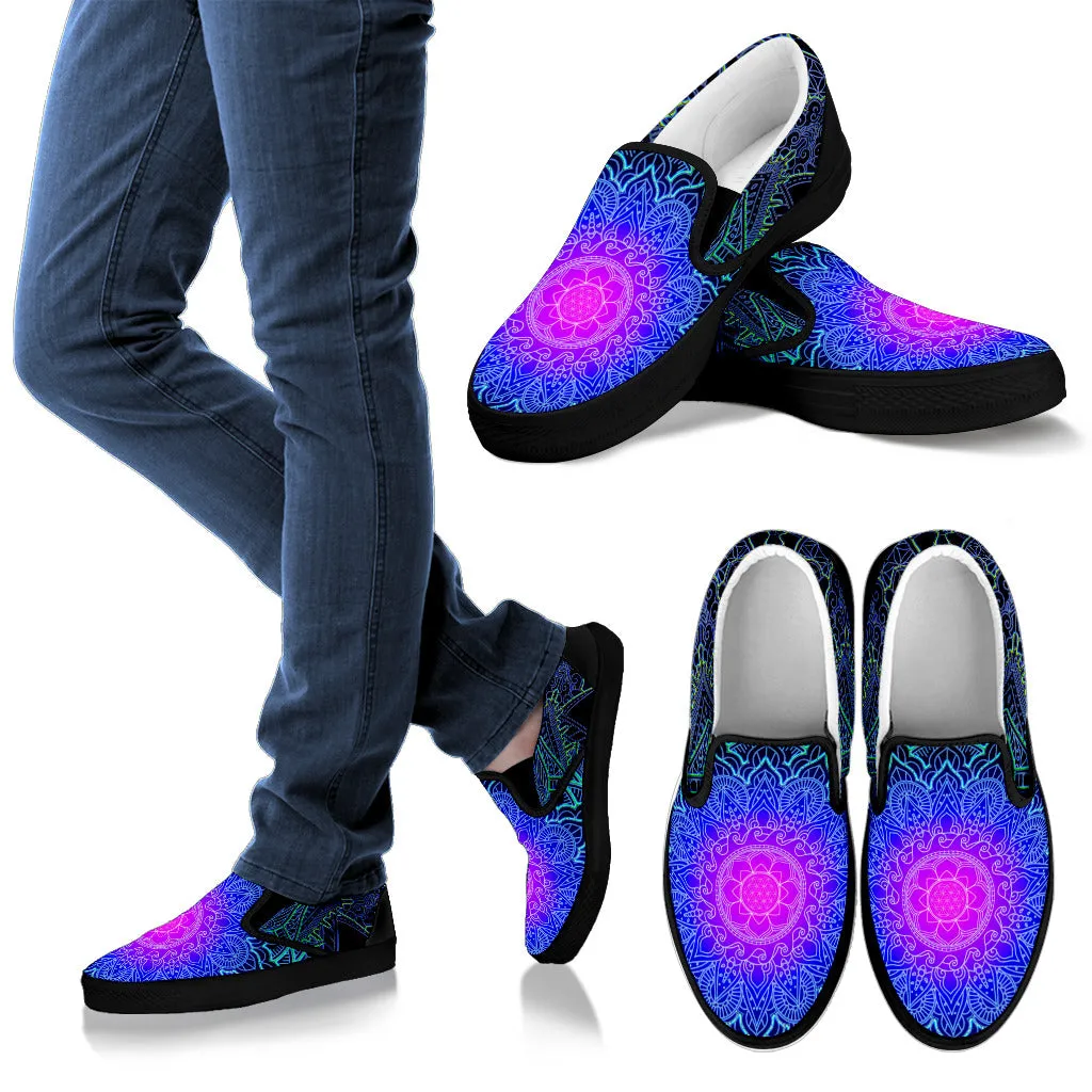 Mandala Love Mens Slip On Shoes | Cameron Gray