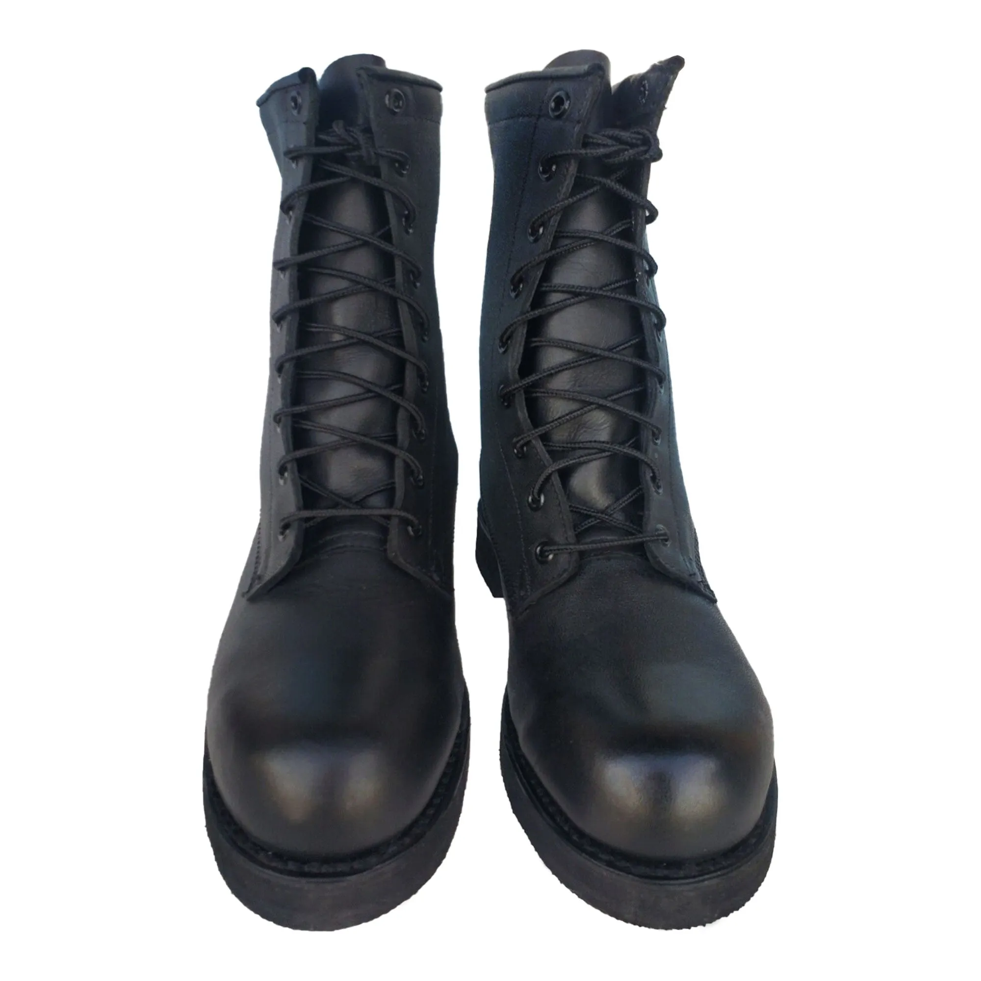 Men's Military Black Leather Safety Toe Boots - Addison 731018