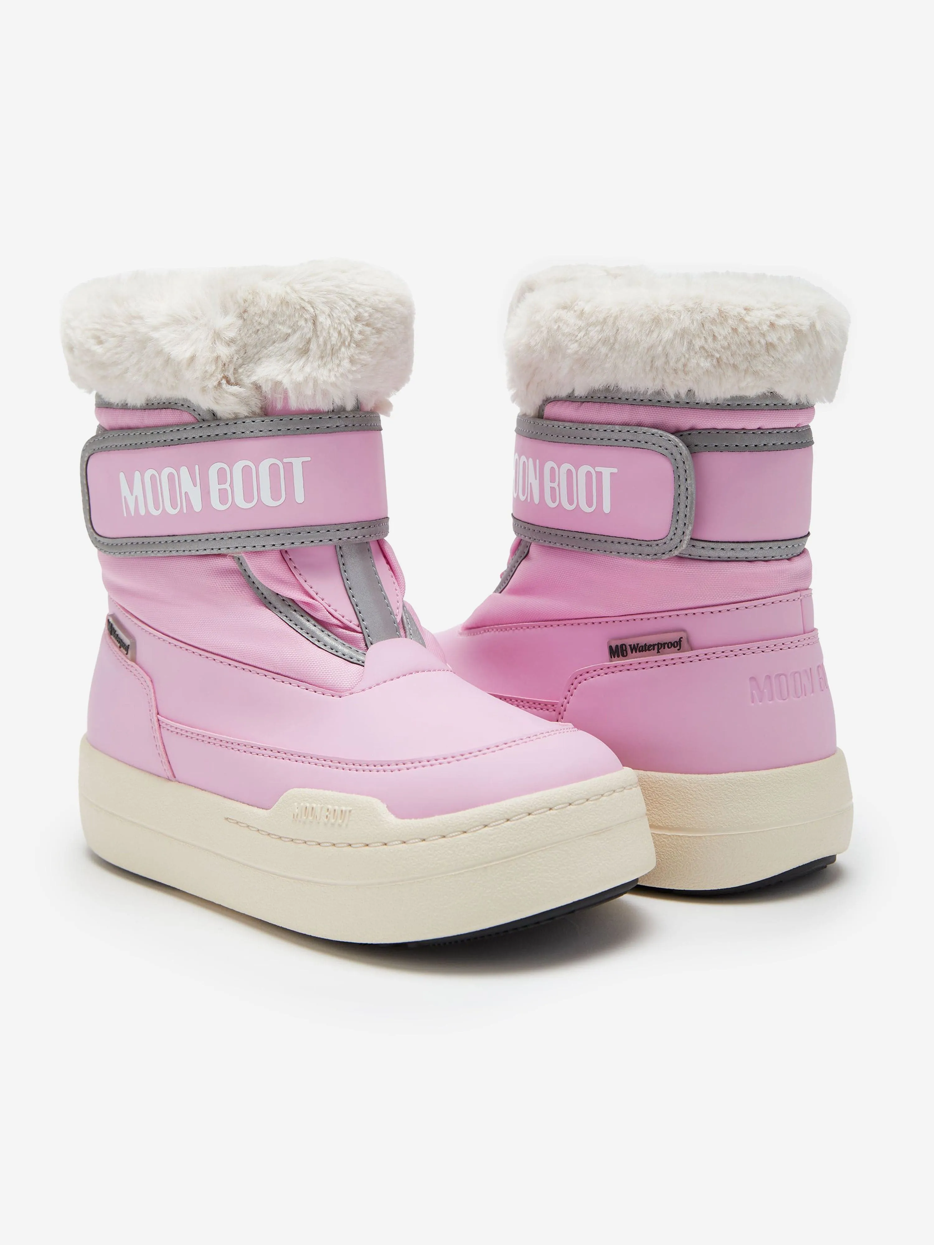 Moon Boot Girls JR Park Strap Boots in Pink