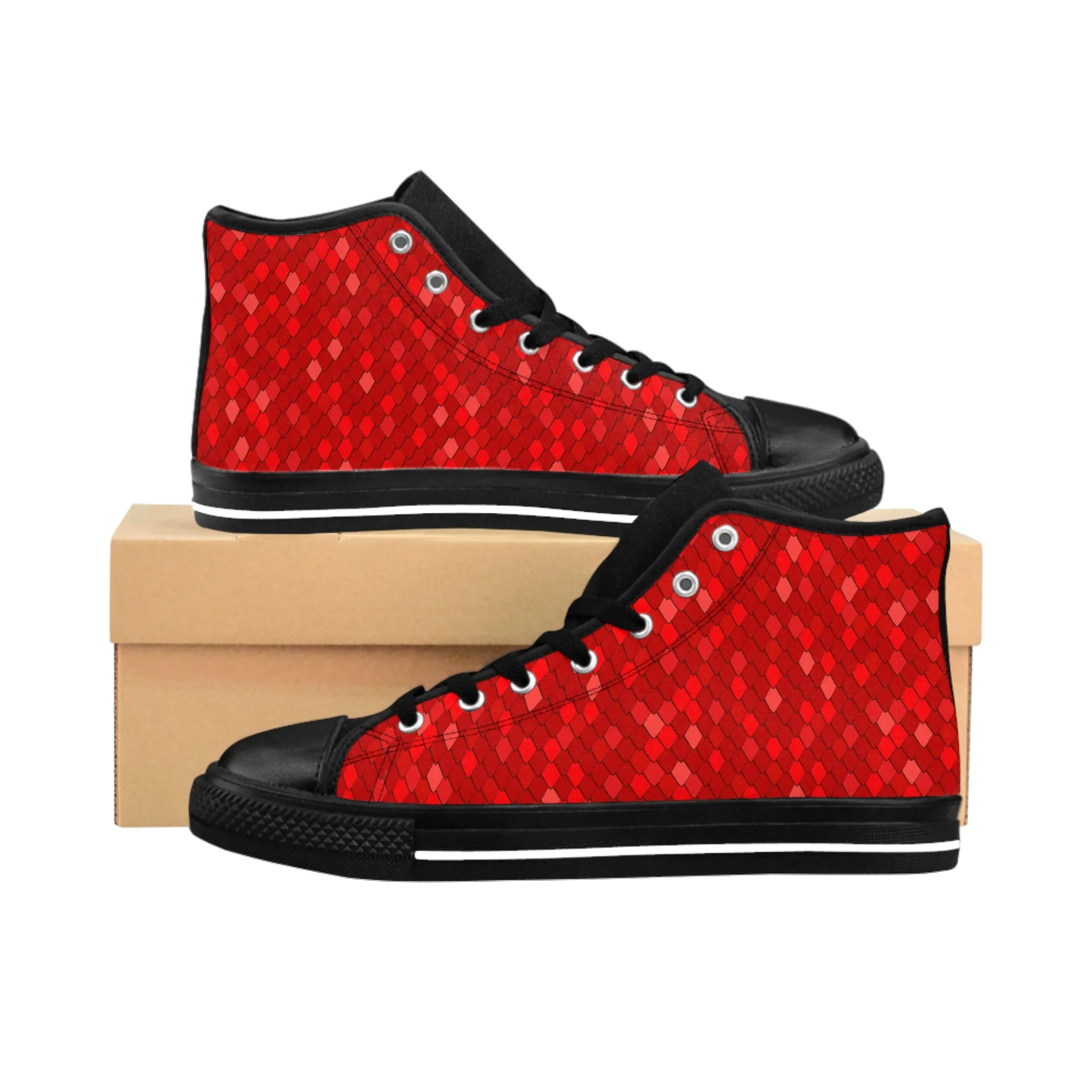 Red Dragon Scales Women's Classic Sneakers