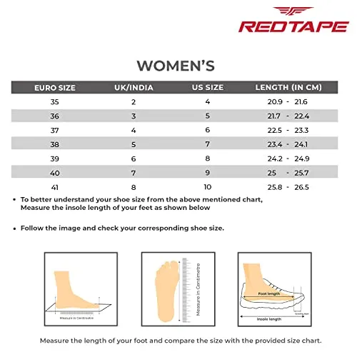 Red Tape Sneaker Casual Shoes for Women | Comfortable Cushioned Insole, Slip-Resistant, and Dynamic Arch Support White/Blue