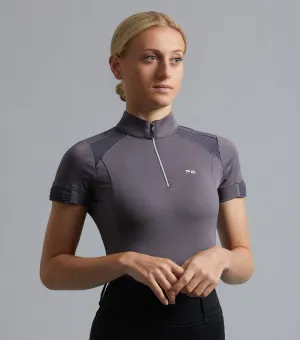 Remisa Ladies Technical Short Sleeve Riding Top Anthracite Grey