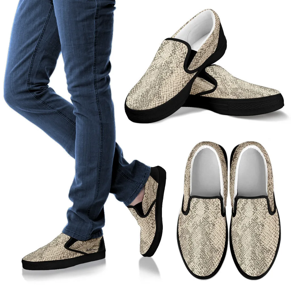 Snake Print Slip On Sneakers