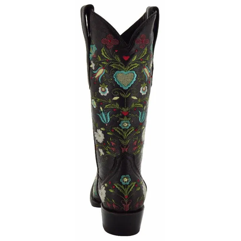 Wildflower Boots | Floral Embroidered Cowgirl Boots (M50030)