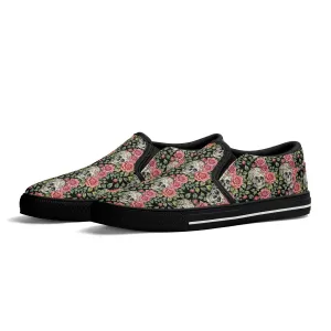 Womens Pink Skull Rubber Slip On Shoes