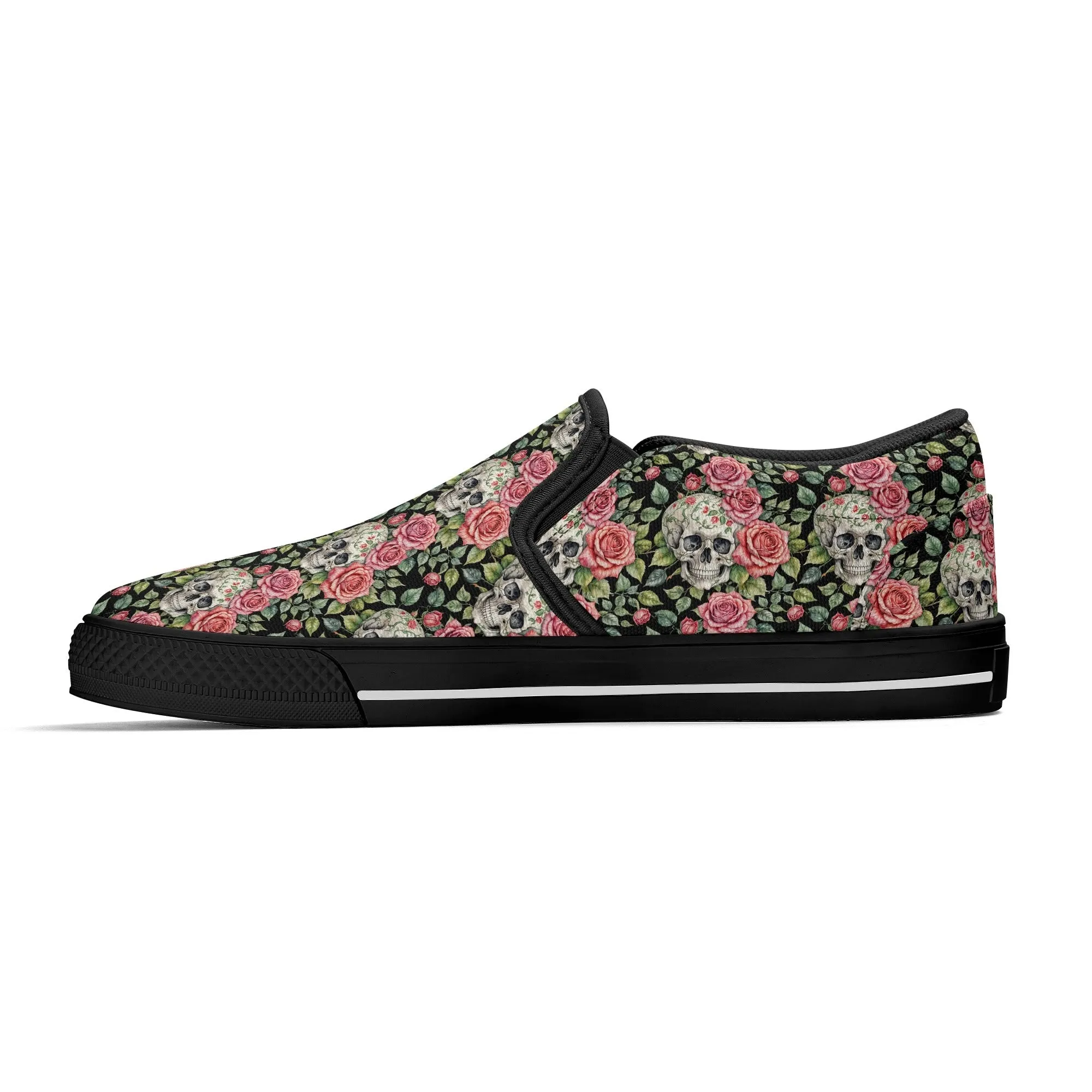 Womens Pink Skull Rubber Slip On Shoes