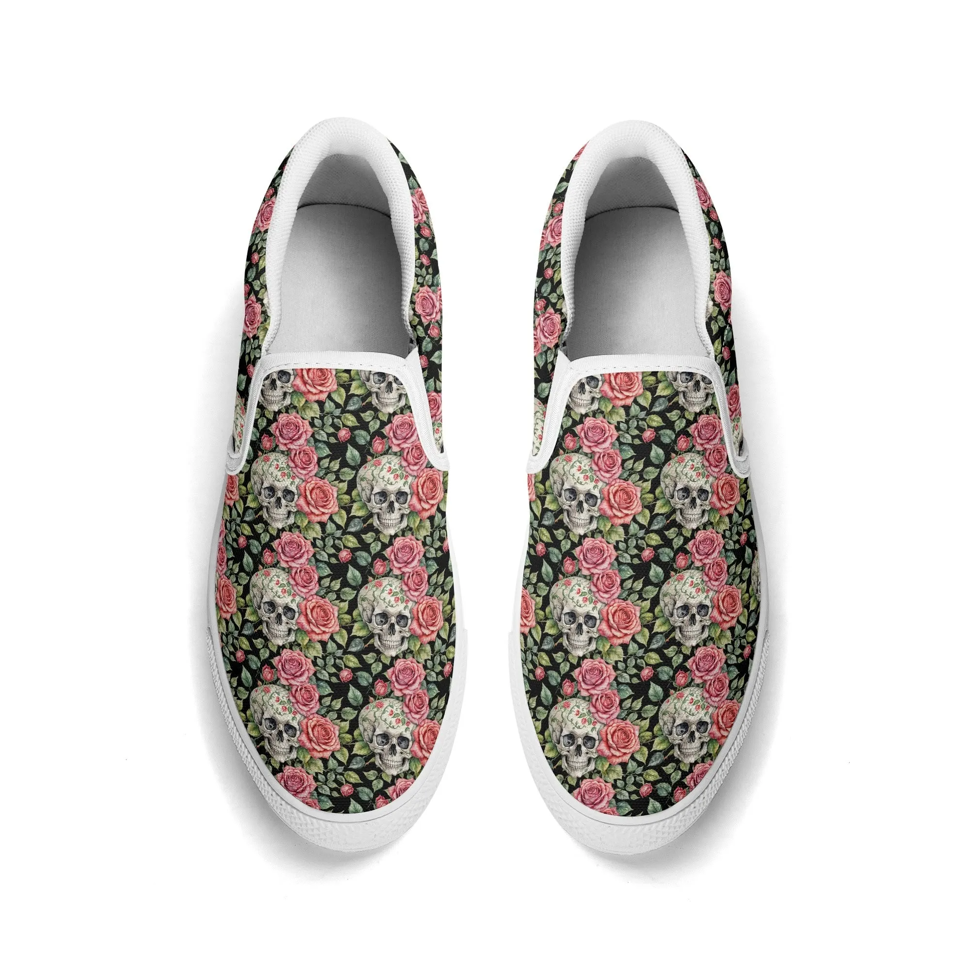 Womens Pink Skull Rubber Slip On Shoes