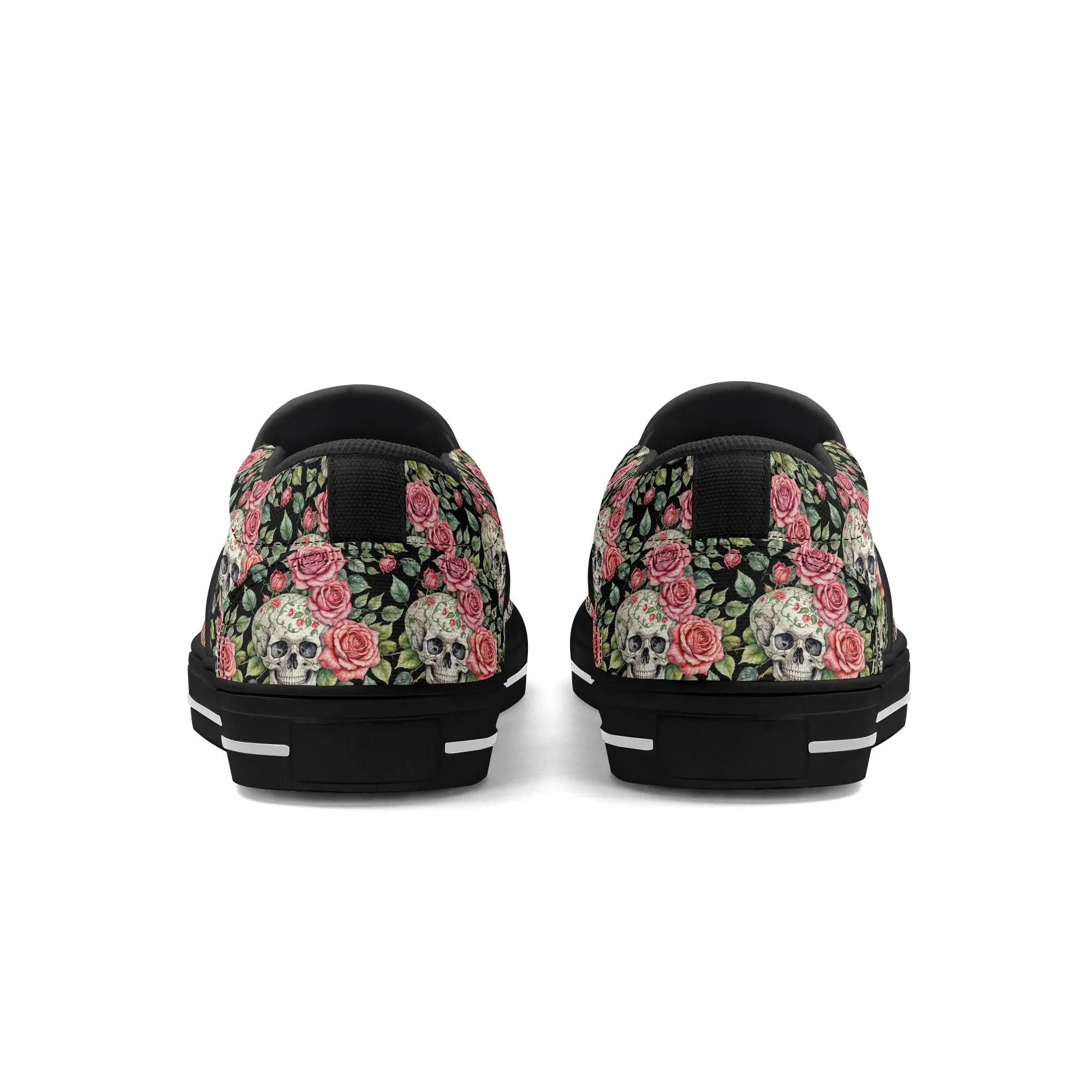 Womens Pink Skull Rubber Slip On Shoes