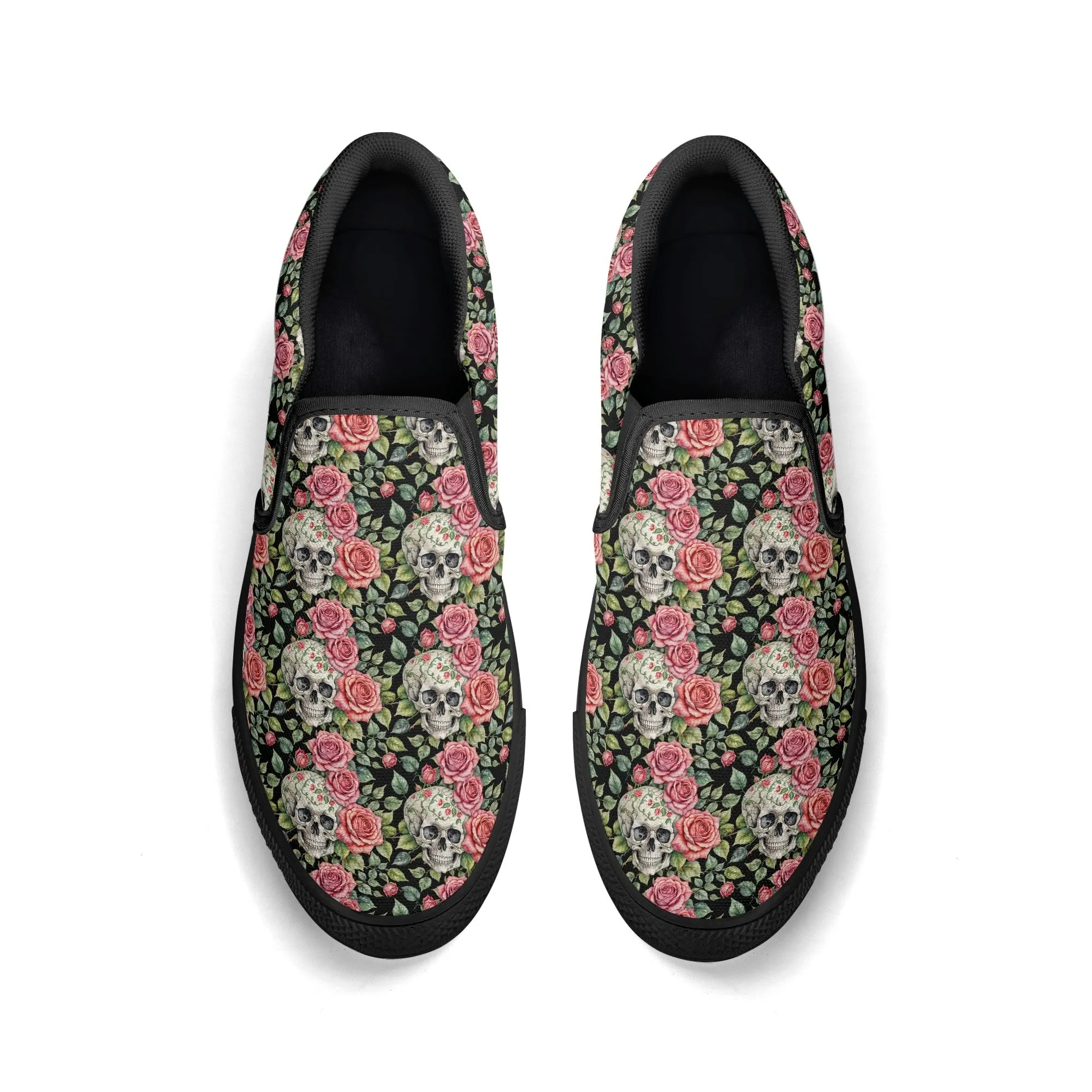 Womens Pink Skull Rubber Slip On Shoes